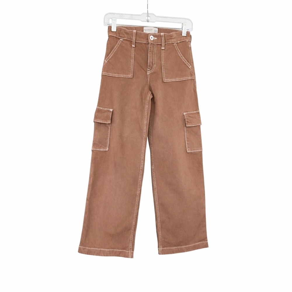 Abercrombie Kids Brown Wide Leg Cargo Pants Utility Girl 11/12